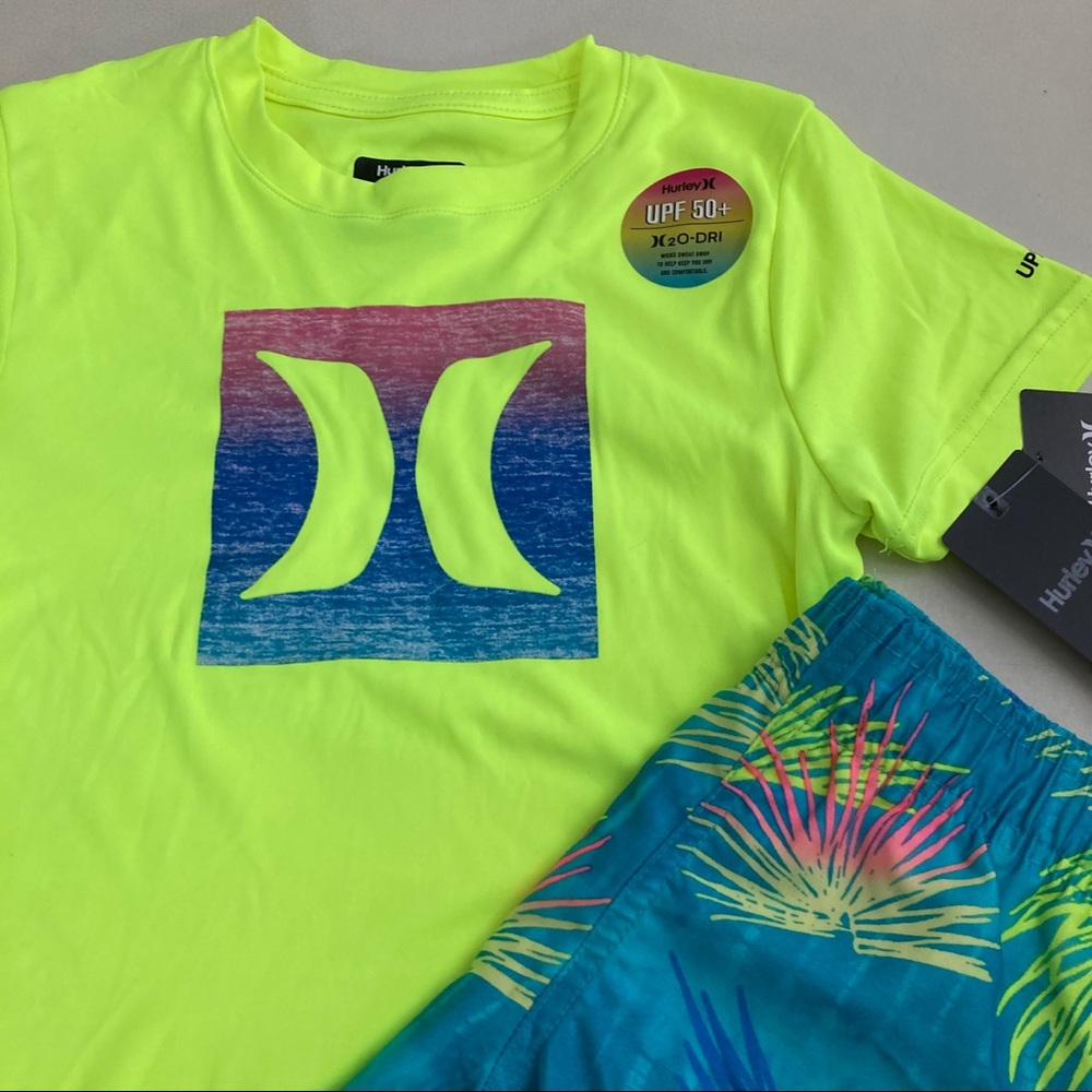 Hurley cute neon palm beach UPF50+ active shorts set 4061 - Picture 6 of 10